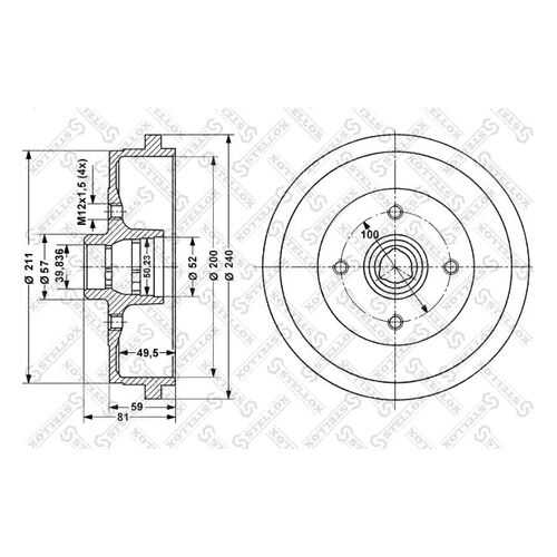 Тормозной барабан STELLOX 6025-4709-SX