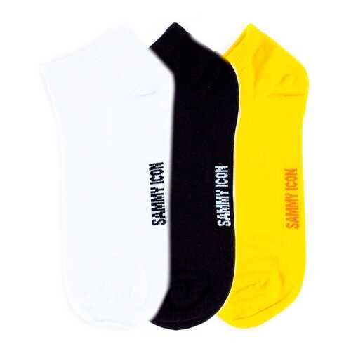 Комплект однотонных носков Sammy Icon Ankle Solid - 3 Pair Set - Yellow/White/Black