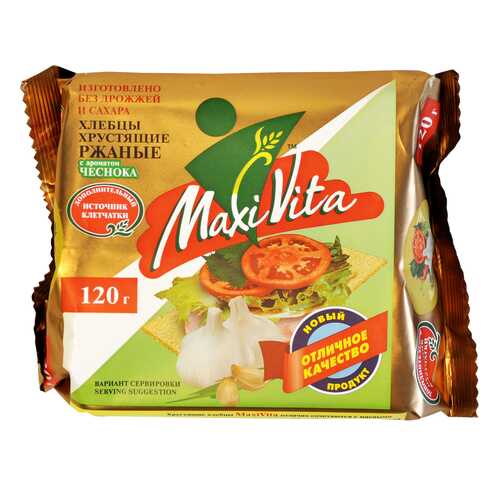Хлебцы Maxi ржаные с чесноком 10 шт в упаковке 120 г