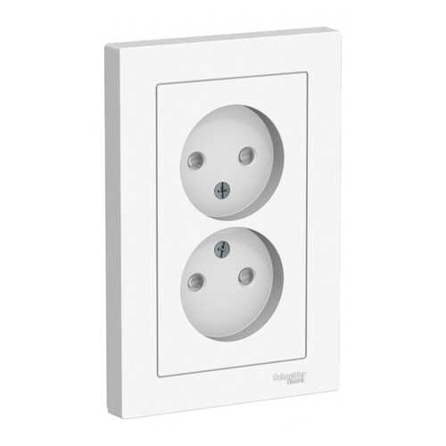 Розетка SE AtlasDesign Белый б/з двойная, со шторками,16А, в сборе