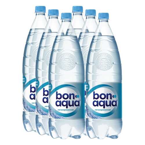 Вода Bonaqua чистая питьевая негазированная пластик 2 л 6 штук в упаковке