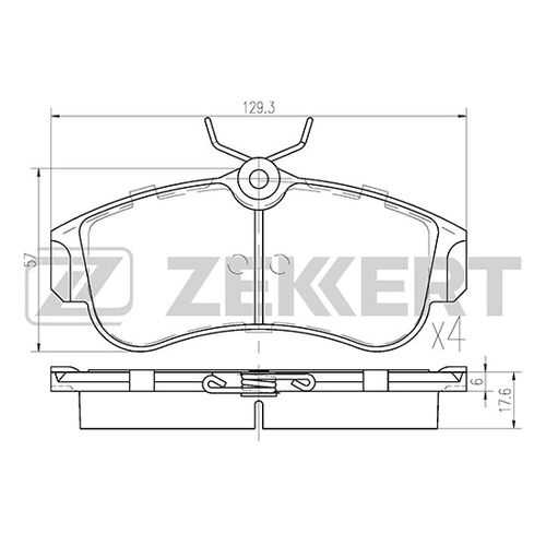 Комплект тормозных колодок, дисковый тормоз ZEKKERT BS-2805