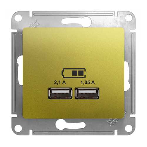 SE Glossa Фисташковая Розетка USB 5В/2100мА, 2х5В/1050мА (GSL001033)