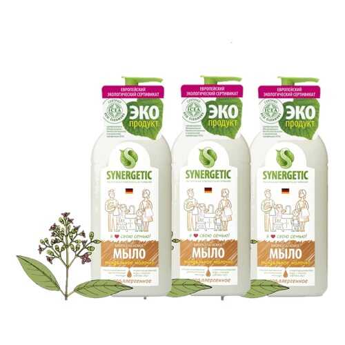 3 Шт. -Мыло жидкое Synergetic Миндальное молочко 500 мл