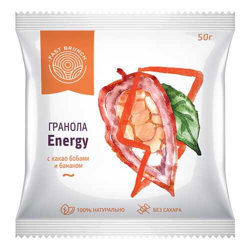 Гранола Fastbrunch Energy с какао бобами и бананом 3 саше