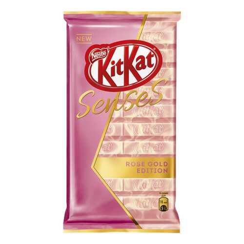 Белый шоколад Kit Kat senses rose gold edition клубника и молочный шоколад с вафлей 112 г