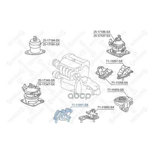 Опора кпп Stellox 7111062SX