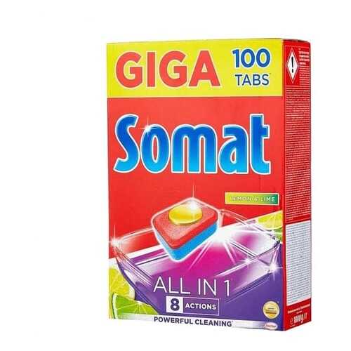 Таблетки для пмм Somat All in One лимон-лайм 100 шт