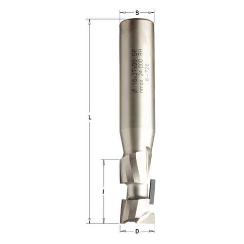 Фреза пазовая DP 12x12x40 d=12 I=27 L=75 Z=1+1 RH 140.120.61