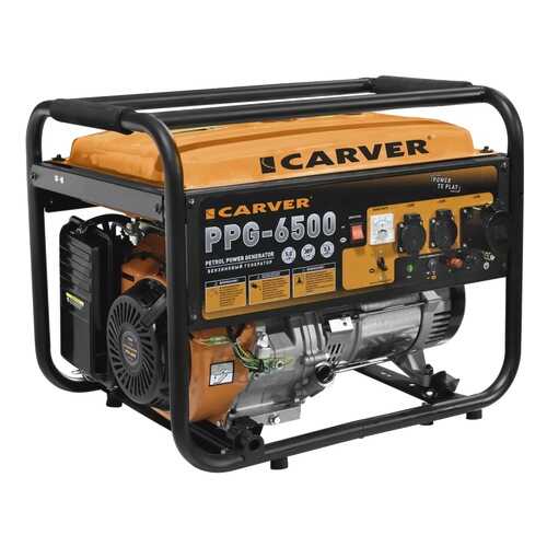 Бензиновый генератор CARVER PPG- 6500, 220/12 В, 5.5кВт [01.020.00018]