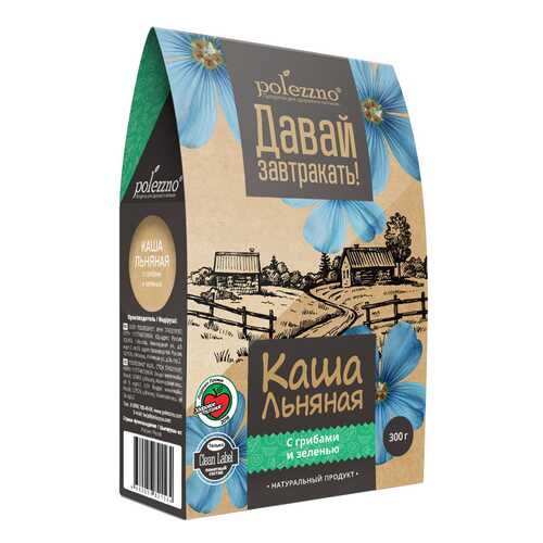 Каша льняная Polezzno с грибами и зеленью 300 г