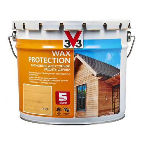 Пропитка для дерева V33 Wax Protection 9 л сосна