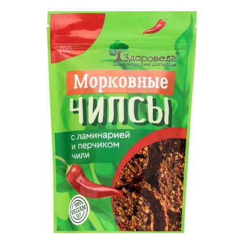 Чипсы морковные Здороведа с ламинарией и перчиком чили 100 г