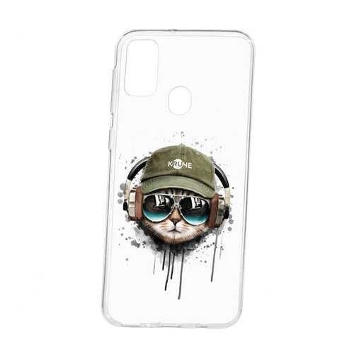 Чехол Kruche Samsung Galaxy M30S Print Кот в наушниках