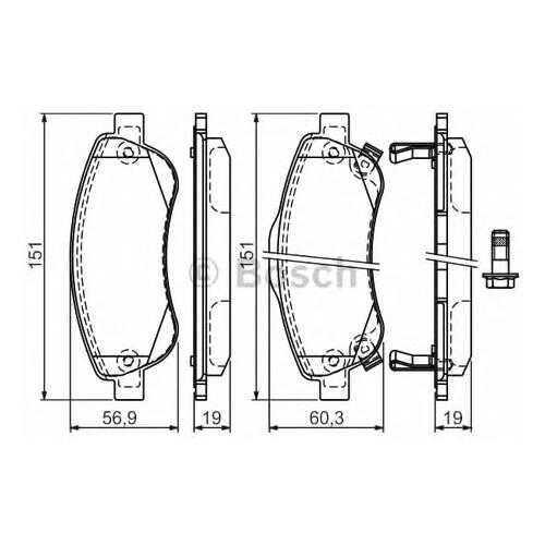 Комплект тормозных колодок Bosch 0986494379