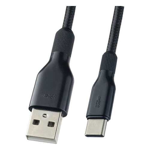 Кабель Perfeo USB2.0 A вилка - USB Type-C вилка, силикон, черный, длина 1 м. (U4907)
