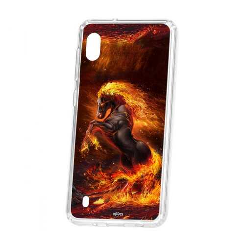Чехол Kruche Samsung Galaxy A10 2019 Print Конь огонь