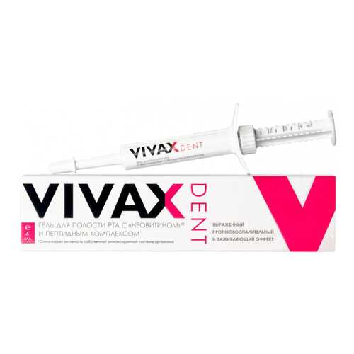 Противовоспалительный гель Vivax Dent с неовитином для полости рта 4 мл