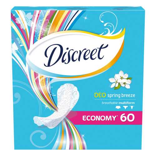 Прокладки Discreet ежедневные Deo Spring Breeze Multiform Trio 60шт