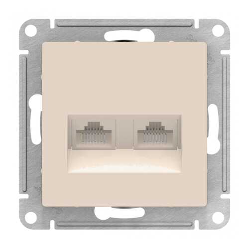 Розетка SE AtlasDesign Бежевая двойная компьютерная RJ45+RJ45, кат.5E, механизм