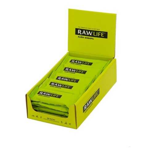 Орехово-фруктовый батончик R.A.W. LIFE «Лайм-Имбирь» (20 шт. в уп.)