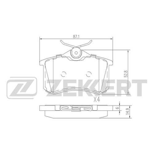 Комплект тормозных колодок, дисковый тормоз ZEKKERT BS-1127