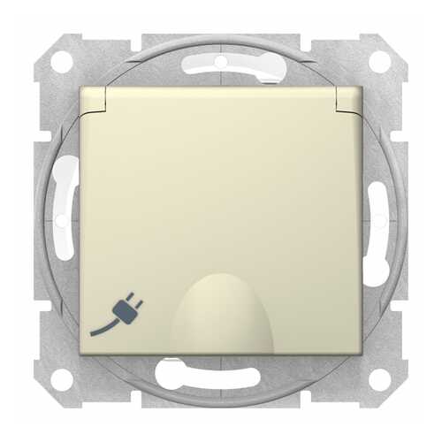 Розетка SE Розетка SEdna Бежевая 1-ая IP44 16А с з/к,с крышкой