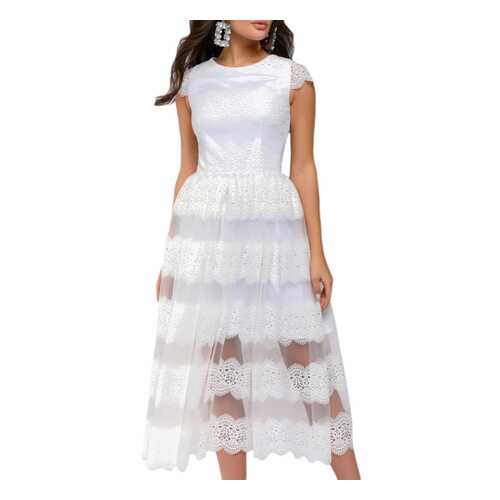 Вечернее платье женское D&M by 1001DRESS DM01281WH белое S
