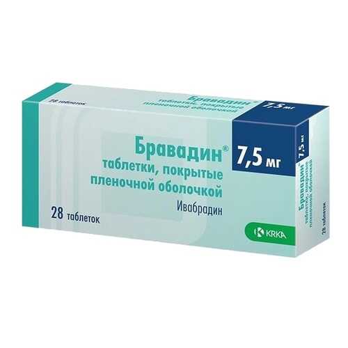 Бравадин таблетки, покрытые пленочной оболочкой 7,5 мг №28