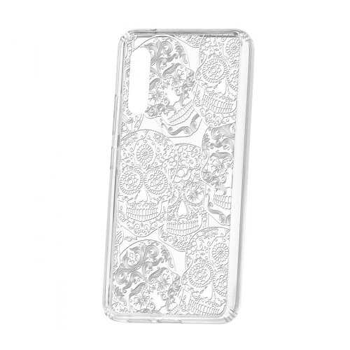 Чехол Kruche Samsung Galaxy A90 5G Print Skull White