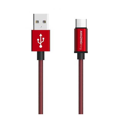 Кабель Amazingthing SupremeLink Ultimate Speed USB-Type-C Red 1m 3A