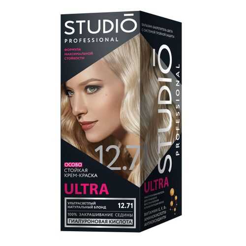 Комплект ULTRA STUDIO PROFESSIONAL 12.71 ультрасветлый натуральный блонд 2*50+15 мл