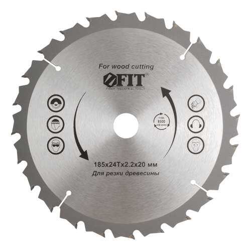 Диск пильный по дереву, 185 х 20 х 24 Т FIT 37686