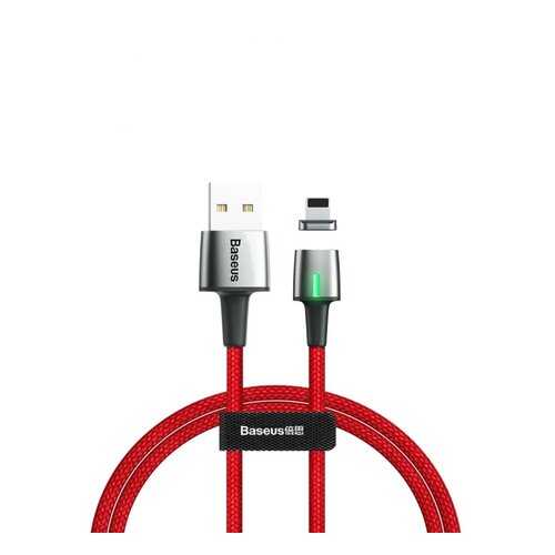 Кабель Baseus USB-iP Zinc Magnetic Red 1m 2.4A