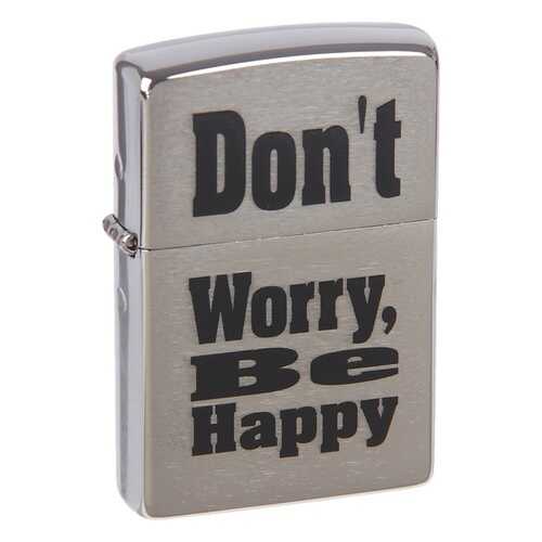 Зажигалка Zippo №200 Don't Worry Brushed Chrome