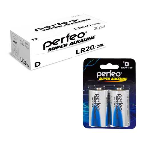 Батарейка Perfeo LR20/2BL Super Alkaline 20 шт