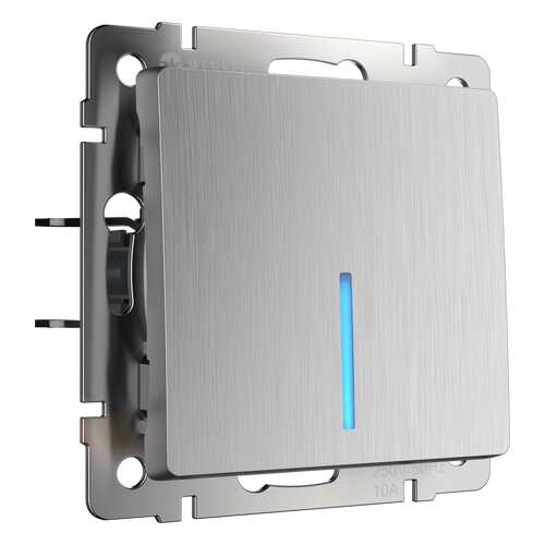 Выключатель Werkel WL09-SW-1G-2W-LED cеребряный рифленый