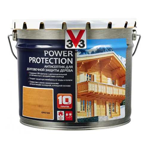 V33 Power Protection антисептик для долговечной защиты дерева 9 л, Цвет орегон