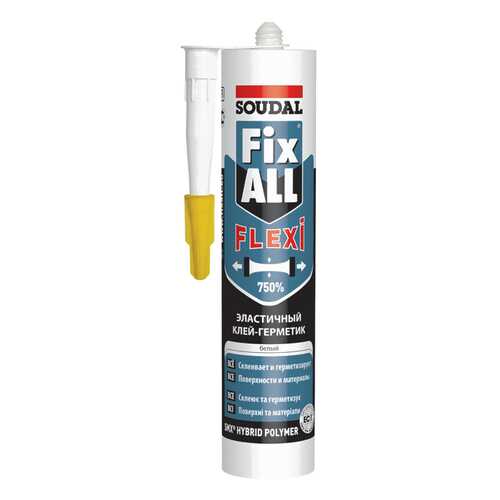 Кристально прозрачный клей-герметик SOUDAL Fix All Crystal 290 мл