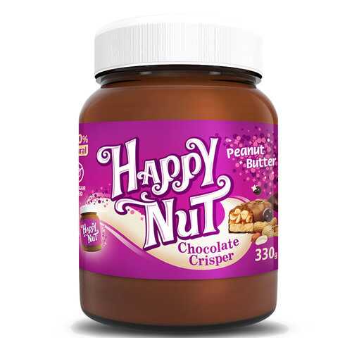 Арахисовая паста HAPPY NUT шоколадная с кусочками 330 г
