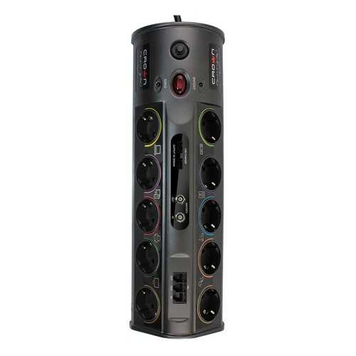 Сетевой фильтр Crown Crown CMPS-10, 10 розеток, 1,8 м, Black