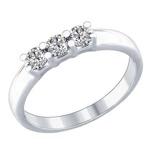 Кольцо женское SOKOLOV из серебра со Swarovski Zirconia 89010053 р.19.5