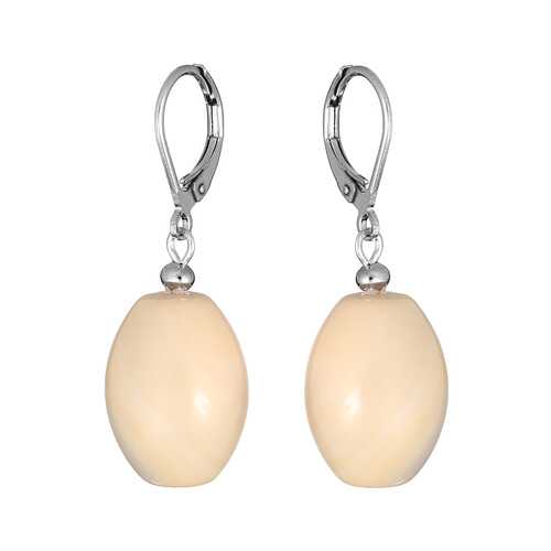 Серьги My-bijou Висюльки агат цвета слоновой кости 3,8 см