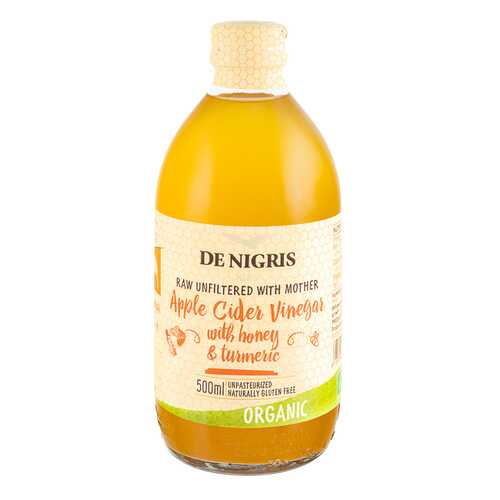 Уксус De Nigris Organic яблочный с медом и куркумой нефильтрованный 500 мл