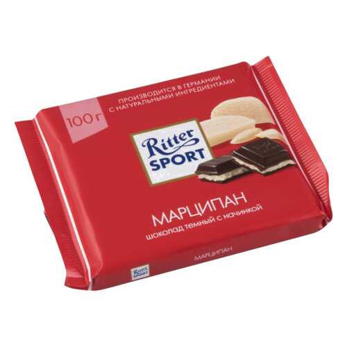 Шоколад тёмный Ritter Sport с начинкой марципан 100 г
