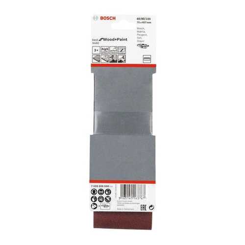 Шлифовальная лента для ленточной шлифмашины и напильника Bosch SH 75 K60,80,100 2608606040