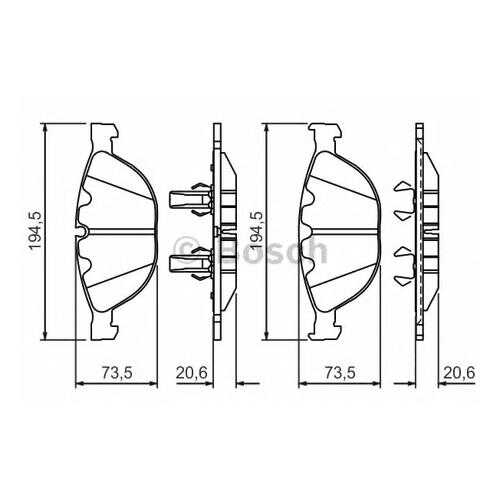 Комплект тормозных колодок Bosch 0986494349