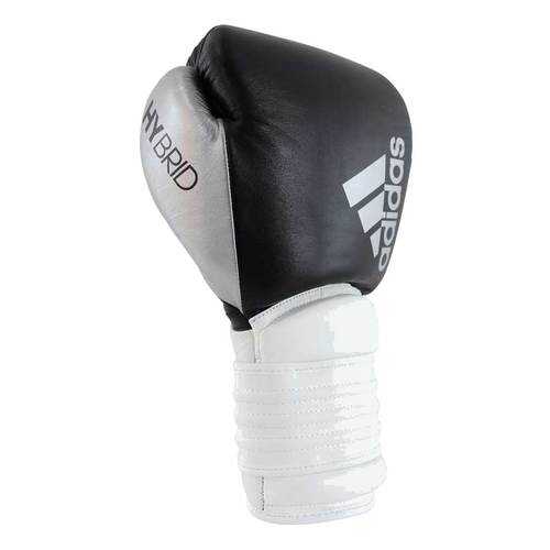 Боксерские перчатки Adidas Hybrid 300 черные/белые/серебристые 10 унций