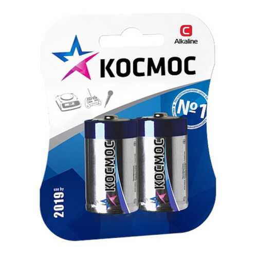 Алкалиновые батарейки Космос LR14, 2 шт.