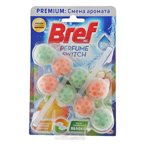 Средство чистящее для унитаза «bref perfume switch» - персик-яблоко, 2 шт. по 50 г
